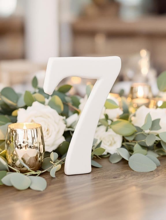 clay number table decor