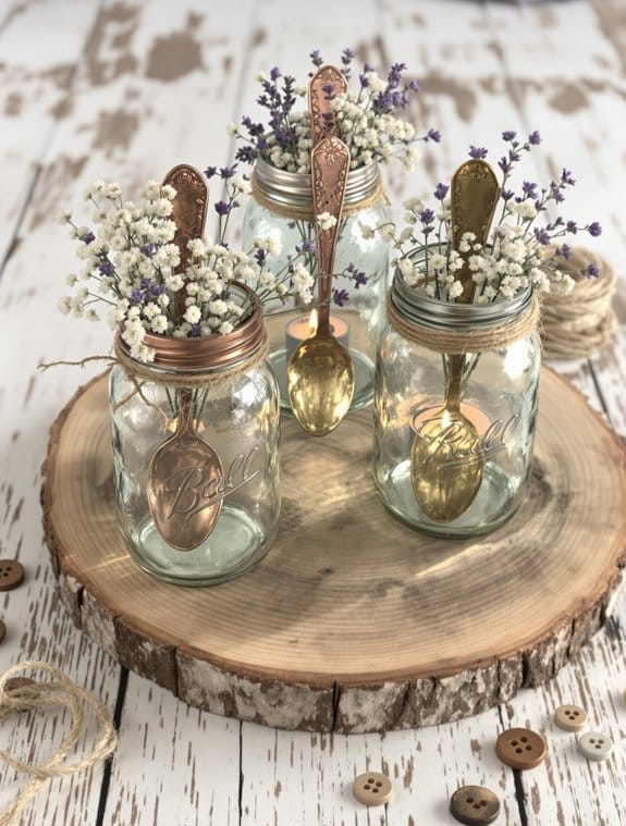 decorative jar metal clusters