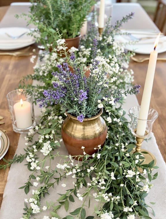 herb garden dining setup