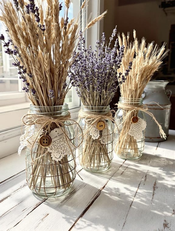 rustic twine decorative containers
