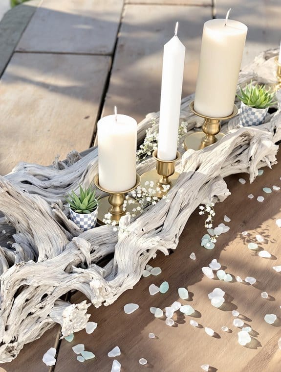 rustic wooden candle holders