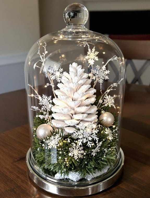 winter themed glass terrarium design